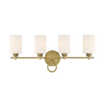Woodbury Four Light Bath Bar in Warm Brass by Savoy House