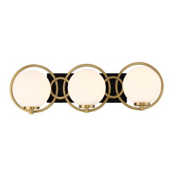 Alhambra Three Light Bathroom Vanity in Matte Blackith Warm Brass by Savoy House