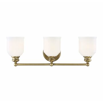 Melrose Three Light Bath Bar in Warm Brass by Savoy House