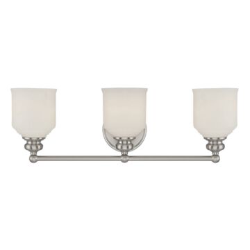 Melrose Three Light Bath Bar in Satin Nickel by Savoy House