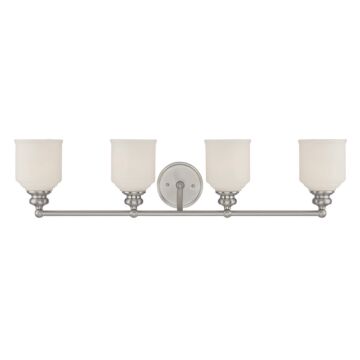 Melrose Four Light Bath Bar in Satin Nickel by Savoy House