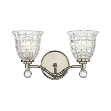 Birone Two Light Bath Bar in Polished Nickel by Savoy House