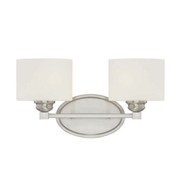Kane Two Light Bath Bar in Satin Nickel by Savoy House
