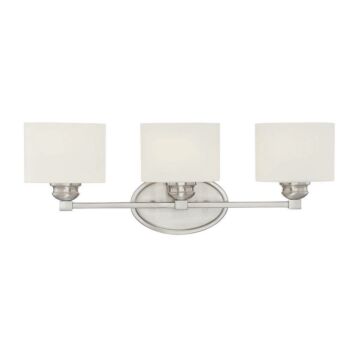 Kane Three Light Bath Bar in Satin Nickel by Savoy House