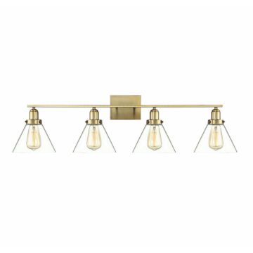 Drake Four Light Bath Bar in Warm Brass by Savoy House