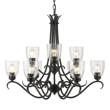Parrish Nine Light Chandelier in Matte Black by Golden