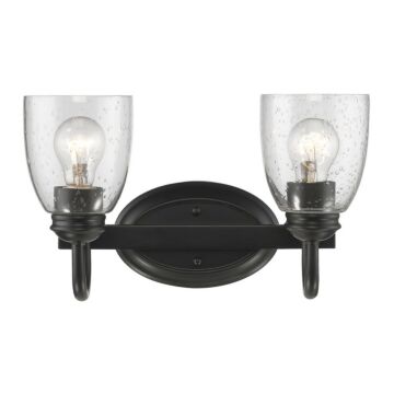 Parrish Two Light Bath Vanity in Matte Black by Golden