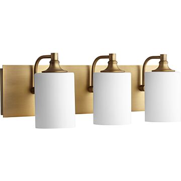 Celeste Three Light Vanity in Aged Brass by Quorum International