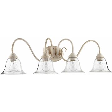 Spencer Four Light Vanity in Persian White  Clear Seeded by Quorum International