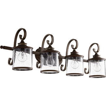 San Miguel Four Light Vanity in Vintage Copper by Quorum International