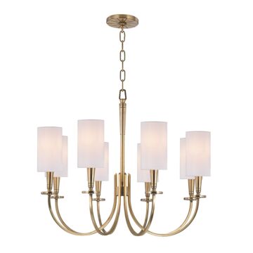 Mason Eight Light Chandelier in Aged Brass by Hudson Valley