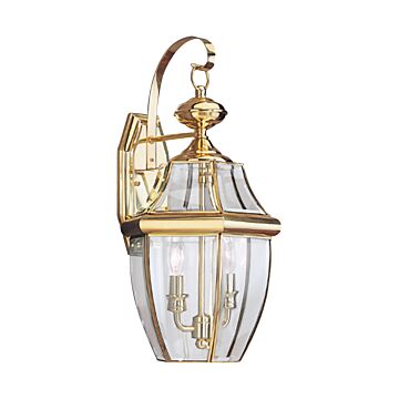 Generation Lighting Lancaster 2-Light 21 Outdoor Wall Light in Polished Brass