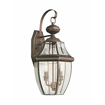 Lancaster 2-Light Outdoor Wall Lantern in Antique Bronze