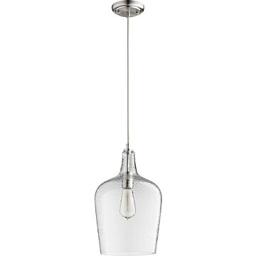 Quorum Transitional 9 Inch Pendant Light in Satin Nickel