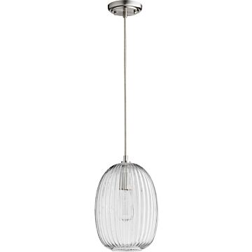  One Light Pendant in Satin Nickel by Quorum