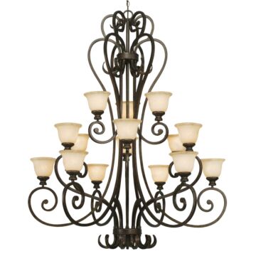 Heartwood 15 Light Chandelier in Burnt Sienna by Golden