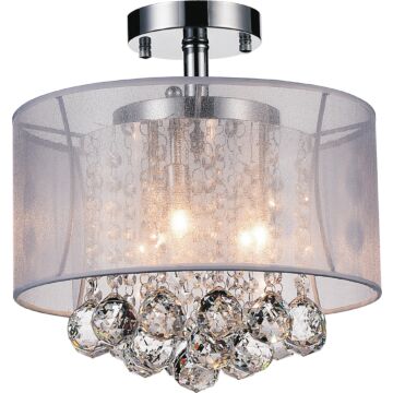 Radiant  Flush Mount in Chrome by CWI Lighting