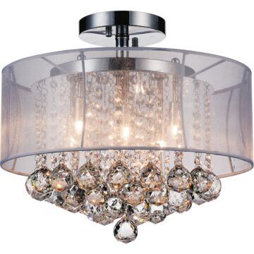Radiant  Flush Mount in Chrome by CWI Lighting