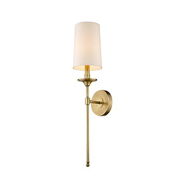 Z-Lite Emily 1-Light Wall Sconce In Rubbed Brass