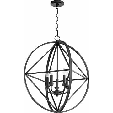 Prolateith Cube Pendants Five Light Pendant in Textured Black by Quorum International
