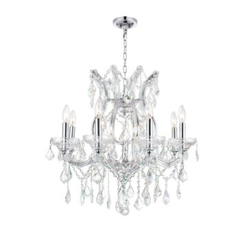 Maria Theresa Nine Light Chandelier in Chrome by CWI Lighting