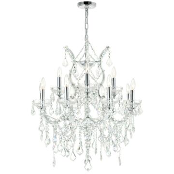 Maria Theresa 13 Light Chandelier in Chrome by CWI Lighting