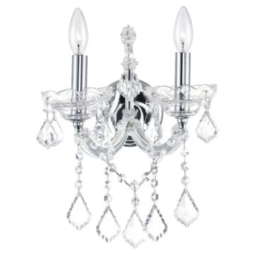 Maria Theresa Two Light Wall Sconce in Chrome by CWI Lighting