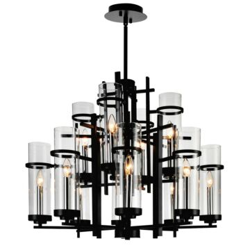 Sierra 12 Light Chandelier in Black by CWI Lighting