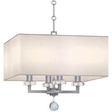 Paxton Four Light Chandelier in Polished Nickel by Crystorama