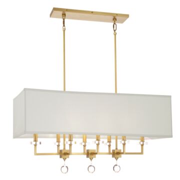 Paxton Eight Light Chandelier in Aged Brass by Crystorama