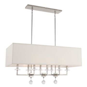 Paxton Eight Light Chandelier in Polished Nickel by Crystorama