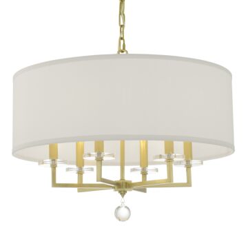 Paxton Six Light Chandelier in Aged Brass by Crystorama