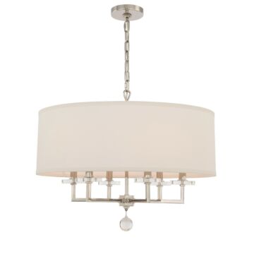 Paxton Six Light Chandelier in Polished Nickel by Crystorama
