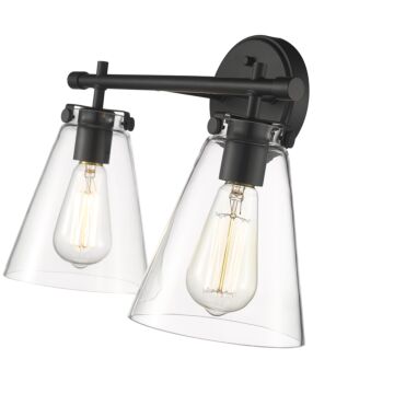 Aliza Two Light Vanity in Matte Black by Millennium