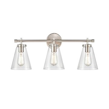 Aliza Three Light Vanity in Brushed Nickel by Millennium
