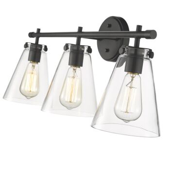 Aliza Three Light Vanity in Matte Black by Millennium