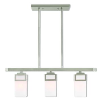 Harding 3-Light Linear Chandelier in Brushed Nickel