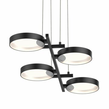 Light Guide Ring LED Pendant in Satin Black by Sonneman