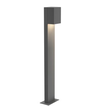 Box LED Bollard in Textured Gray by Sonneman