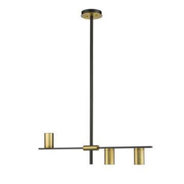 Z-Lite Calumet 3-Light Chandelier In Matte Black With Olde Brass
