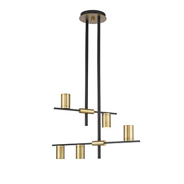 Z-Lite Calumet 5-Light Chandelier In Matte Black With Olde Brass