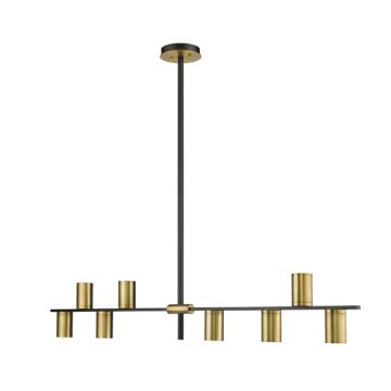 Z-Lite Calumet 8-Light Chandelier In Matte Black With Olde Brass