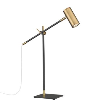 Z-Lite Calumet 1-Light Table Lamp Light In Matte Black With Olde Brass