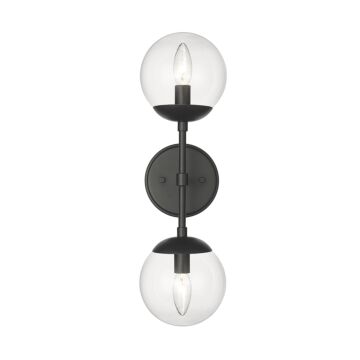Avell Two Light Wall Sconce in Matte Black by Millennium