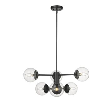 Avell Six Light Pendant in Matte Black by Millennium