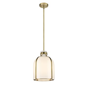 Z-Lite Pearson 1-Light Pendant Light In Rubbed Brass