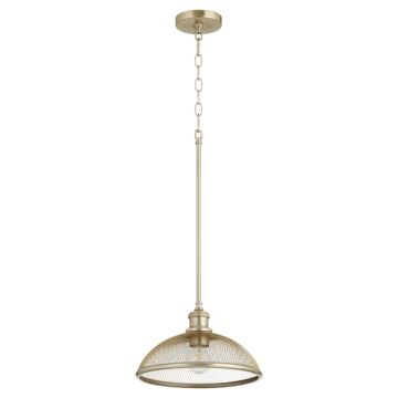 Omni One Light Pendant in Aged Brass by Quorum