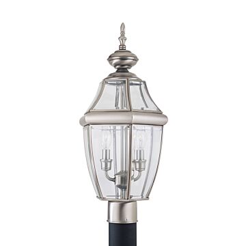 Generation Lighting Lancaster 2-Light 22 Outdoor Post Light in Antique Brushed Nickel
