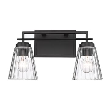 Lyna 2-Light Bathroom Vanity Light in Matte Black