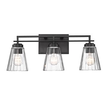 Lyna 3-Light Bathroom Vanity Light in Matte Black